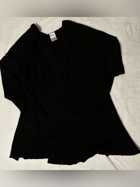 0X Black Open-Front Cardigan Sweater
